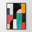 Kolorowa geometryczna abstrakcja - plakat 50x70 cm B2