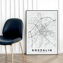 Plakat Mapa Koszalin 30x40 cm - mapy miast