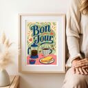 Plakat Kawa Bonjour 40x50 cm - ilustracja