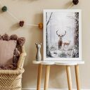 Plakat Zimowy Las - 40x50 cm z motywem zwierząt