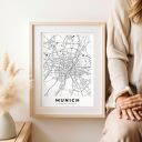 Plakat Monachium Munich mapa 30x40 cm