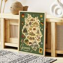 Plakat Niemcy - format 61x91 cm - kolorowa mapa Niemiec