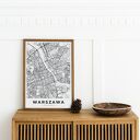 Warszawa mapa - plakat 30x40 cm