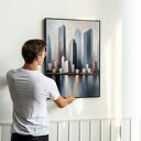 Plakat Miasto Abstrakcja 61x91 cm szaro-czarny - modny akcent do Twojego wnętrza