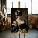 Plakat Batwoman 30x40 cm - kobieta portret w stylu malarstwa