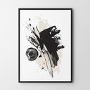 Plakat czarno-biały z różą 50x70 cm - abstrakcja Hogstudio