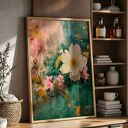 Zestaw plakatów 40x50 cm - Kwiaty na abstrakcji (tryptyk 3 szt.)
