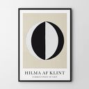 Plakat 40x50 cm Hilma af Klint - geometria i abstrakcja w beżach, bieli i czerni