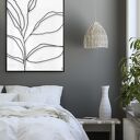 Plakat 61x91 cm - czarno biały, liść line art (CB 19 - 007)