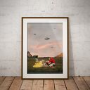 Plakat Obcy - Kolaż Fine Art A3 (druk pigmentowy, bez ramki)