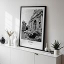 Czarno-biały plakat z Fontanną di Trevi w Rzymie 61x91 cm