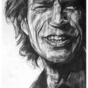 Plakat Mick Jagger z serii Ikony A3 - rysunek ołówkiem na matowym papierze