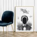 Plakat portret człowiek kosmos - format 70x100 cm