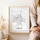 Plakat mapa Lublina - format 30x40 cm