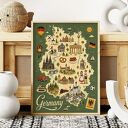 Kolorowa mapa Niemiec - plakat 61x91 cm