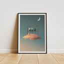 Plakat Trzepak - kolaż minimalistyczny A2 42x59,4 cm