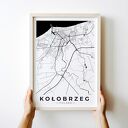 Plakat Kołobrzeg - mapa Kołobrzegu 40x50 cm do salonu