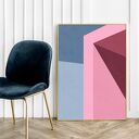 Plakat różowa abstrakcja 40x50 cm Hogstudio - geometryczne wzory