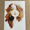 Dziewczyna Słonecznik, grafika w rozmiarze A4