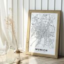 Plakat Monachium Munich mapa 50x70 cm B2