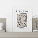 Beżowy plakat w stylu Picasso - format 30x40 cm do sypialni