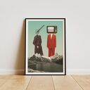 Plakat „Nasza Telenowela” A3 - kolaż retro vintage dla dwojga