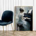 Plakat Pianistka - format 50x70 cm - fortepian muzyka kobieta dziewczyna