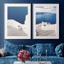 Zestaw 2 plakatów Santorini 50x70 cm - architektura do salonu (bez ram)
