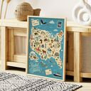 Kolorowa mapa USA - plakat 50x70 cm do wnętrza