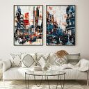 Zestaw 2 plakatów abstrakcyjnych 61x91 cm do salonu - stwórz własną galerię