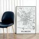 Plakat mapa Gliwice - format 50x70 cm B2