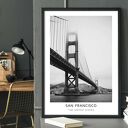 Plakat czarno biały - MIASTO SANFRANCISCO - MOST 40x50 cm (8 2 - 0016)