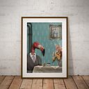 Plakat Flaming A3 29,7x42 cm z kawą i humorem