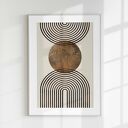 Zestaw 3 plakatów 40x50 cm boho w modnym stylu Mid Century Modern - abstrakcja geometryczna brąz i beż (tryptyk)