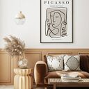 Beżowy plakat w stylu Picasso - format 30x40 cm do sypialni