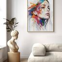 Plakat portret kobiety twarz abstrakcja kolorowa - format 61x91 cm