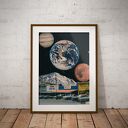 Plakat Amerykański Sen A3 (29,7x42 cm) - kolaż USA i kosmos