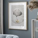 Plakat - abstrakcja z liściem miłorzębu 50x70 cm (GC - 21 1060)