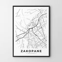 Plakat mapa Zakopane Polska - format A4