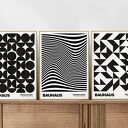 Zestaw 3 plakatów geometria Bauhaus - czarno-białe A4