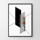 Plakat geometryczny biało-szary 40x50 cm - nowoczesna dekoracja do salonu i sypialni