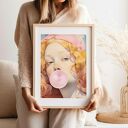 Plakat Zblazowana dziewczyna z balonem 50x70 cm - dekoracja do salonu