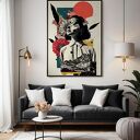 Plakat kolaż dziewczyna kolor - format 61x91 cm
