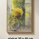 Rower z żółtymi kwiatami - plakat / wydruk artystyczny (30x40 cm)