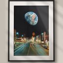 Plakat Nocna przejażdżka - Kolaż Fine Art - A3