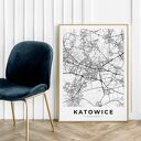 Plakat mapa Katowice - format 61x91 cm
