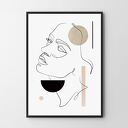 Plakat One Line z Różem 50x70 cm - portret kobiety w geometrii