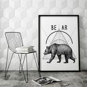 Plakat niedźwiedź geometria dotwork - format 70x100 cm