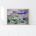 Plakat 50x70 cm - Pejzaż abstrakcyjny w zieleni