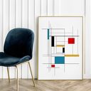 Plakat Mondrian 30x40 cm - nowoczesny plakat geometryczny
